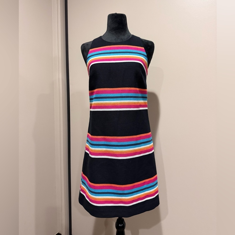 Trina Turk Loma Woven Striped Sleeveless Shift Dress